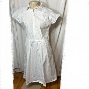 Women’s Le Bon Marche Rive Gauche white shirt dress lace cotton size 38